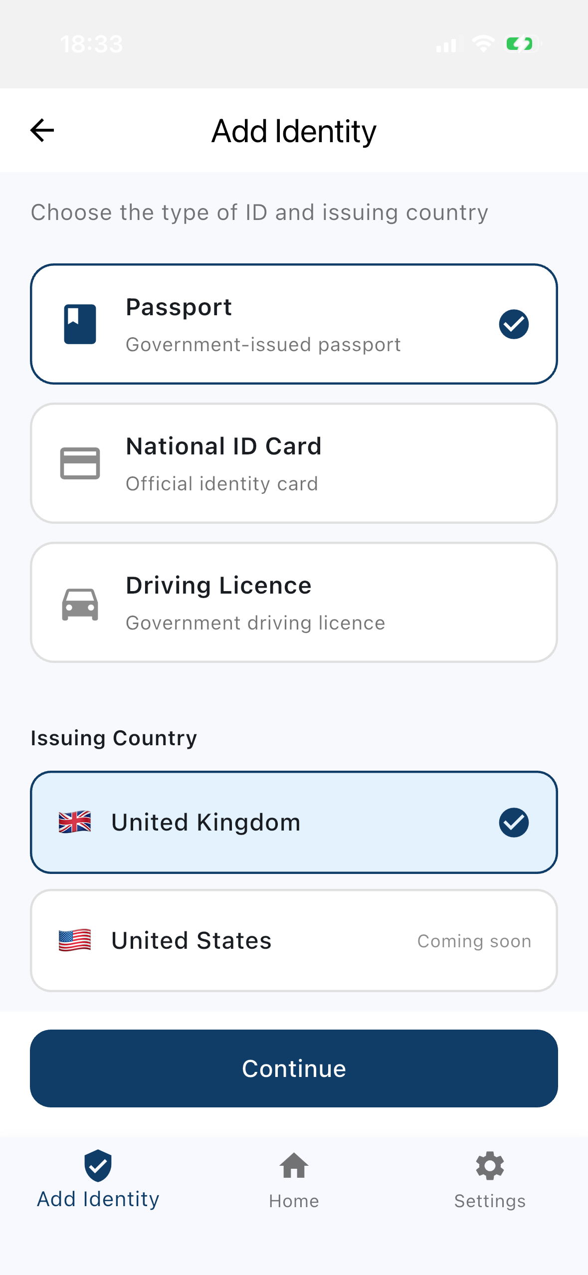 Add ID selected