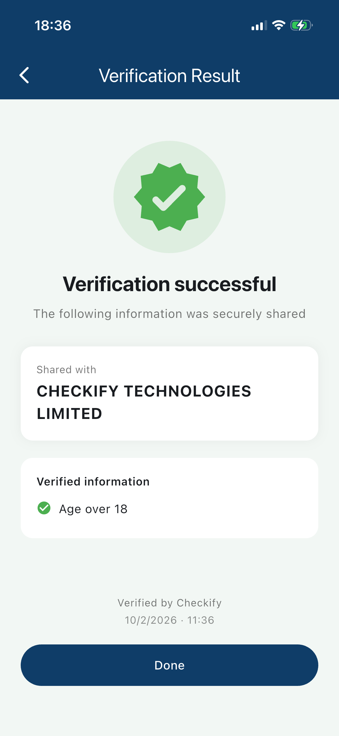 Verification successful