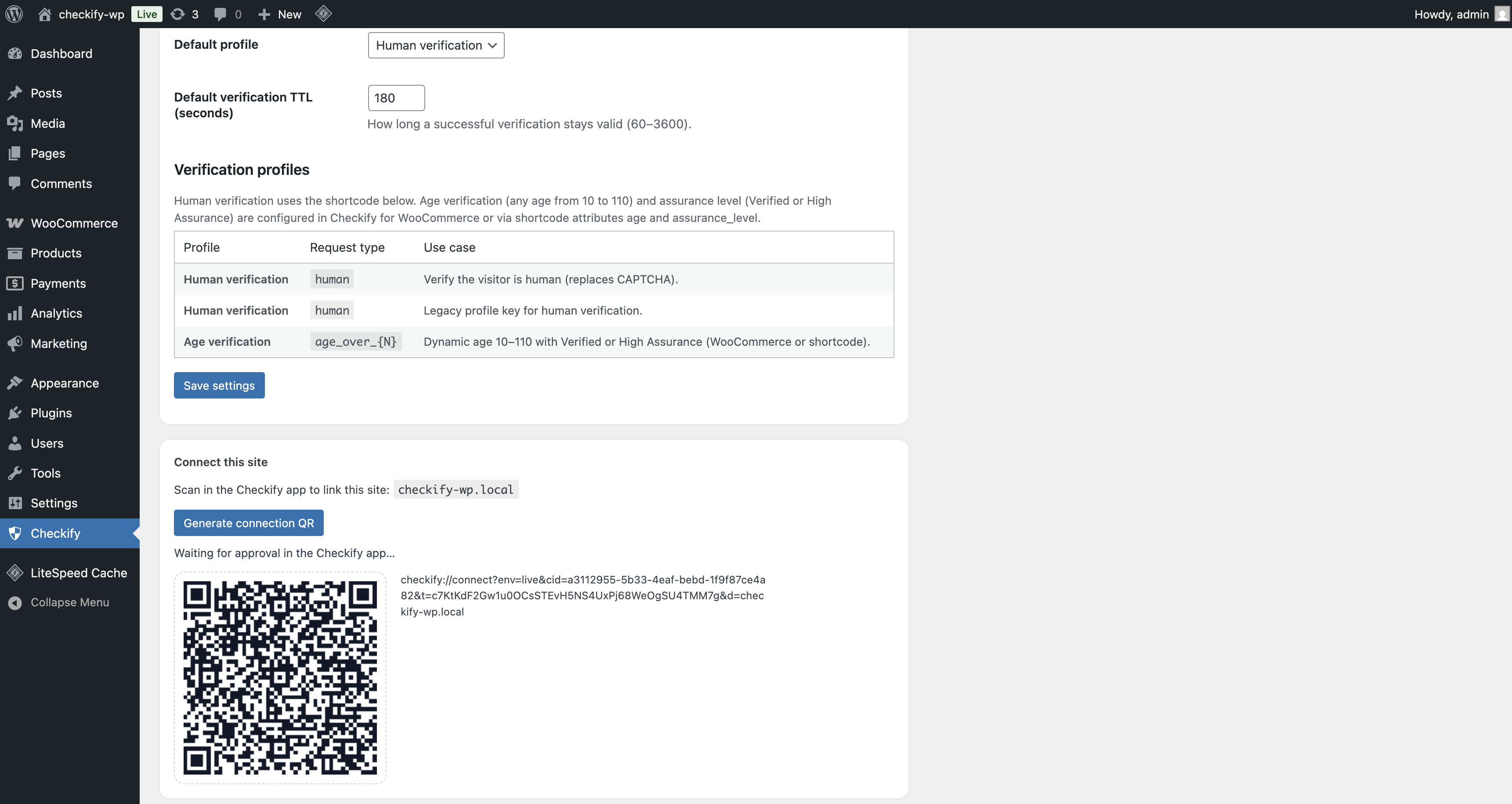 Connect WordPress with QR code
