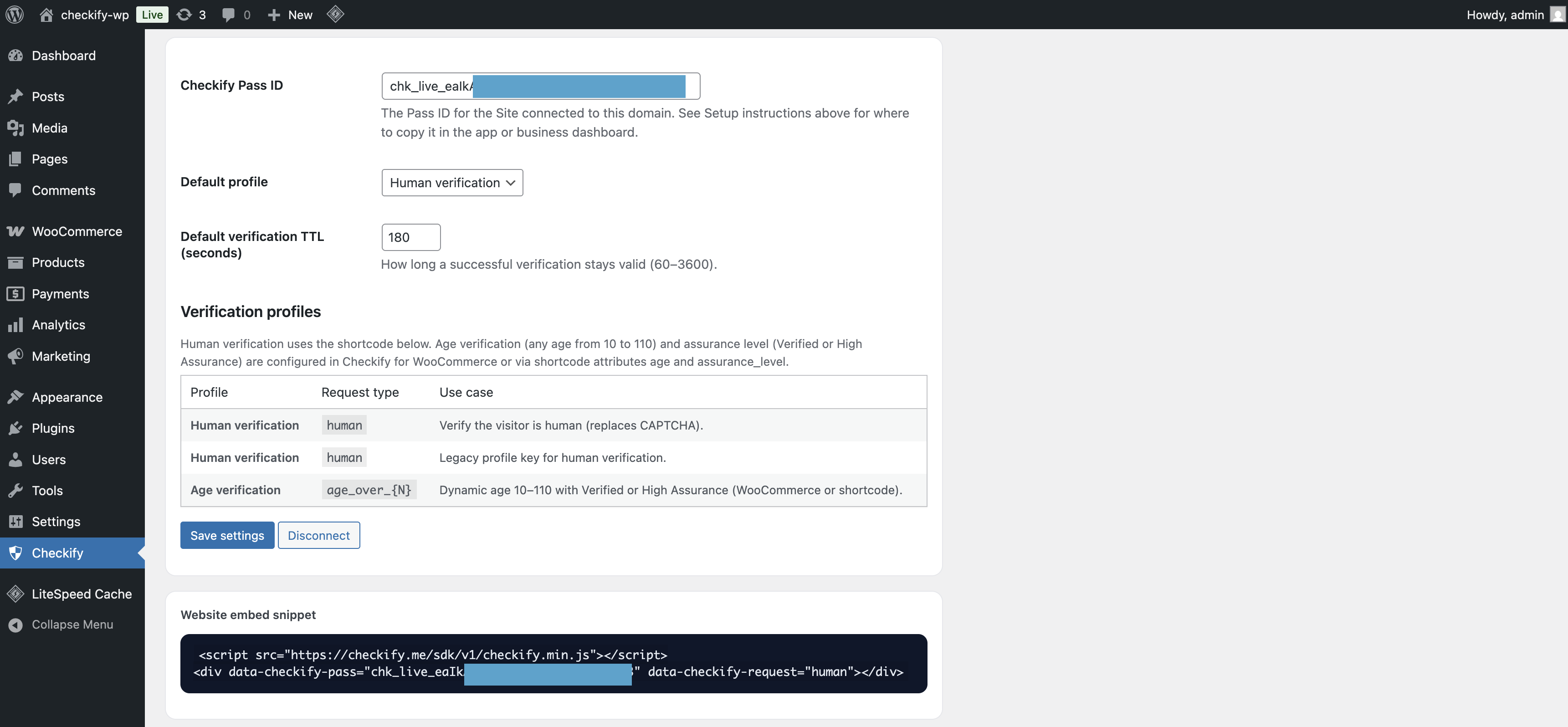 Paste Pass ID into WordPress plugin